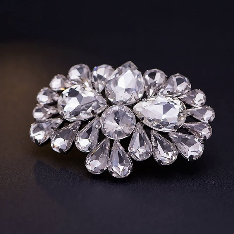 Ruihfas 2 PCS Decorative Shoe Clips - Bling Bling Rhinestone Crystal Shoe Jewlery Clips Accessories for Women Girls Wedding Party Prom 1.57Ã—2.44 inch - Image 5